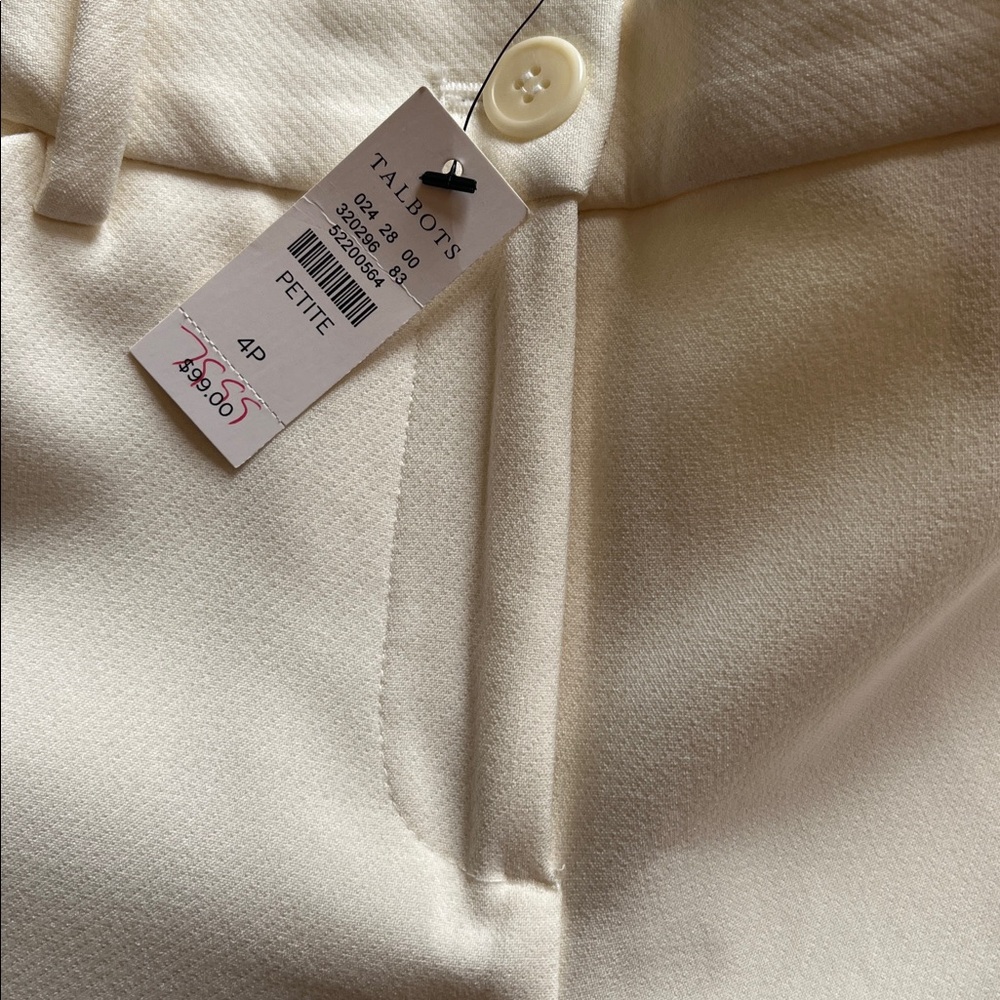 Talbots Hampshire Elegant Cream Pants - Picture 4 of 6